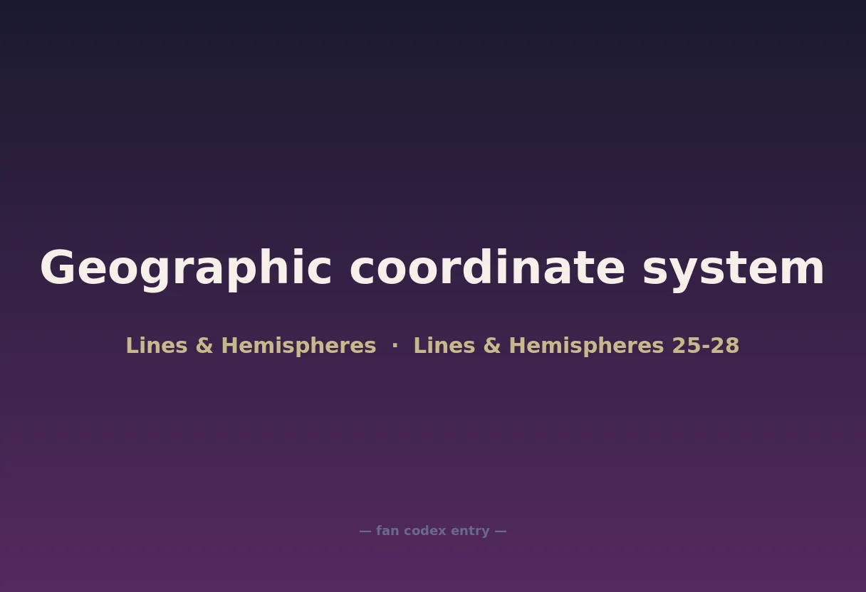 Geographic coordinate system